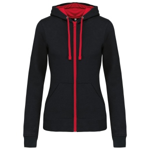 Sweat-shirt zippé capuche contrastée femme 3