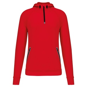 Sweat-shirt à capuche 1/4 zip sport unisexe 4