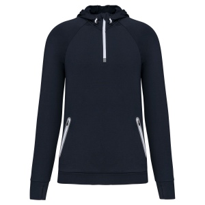 Sweat-shirt à capuche 1/4 zip sport unisexe 3