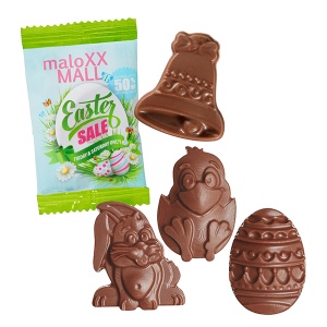 Figurine en chocolat Pâques, flowpack conventionnel