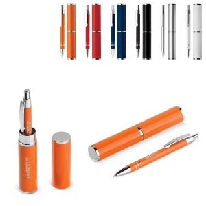 Stylo bille dans étui tube métal