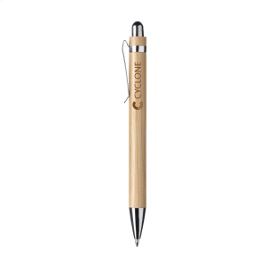 Stylo à bille à encre bleue ou noire avec corps en bambou et clip métallique 4