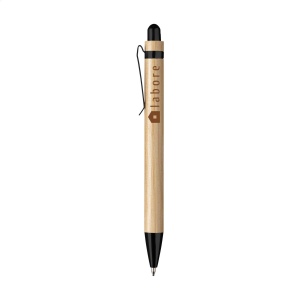 Stylo à bille à encre bleue ou noire avec corps en bambou et clip métallique 5