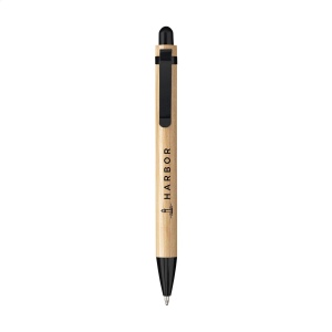 Stylo à bille à encre bleue ou noire avec corps en bambou et clip métallique 3