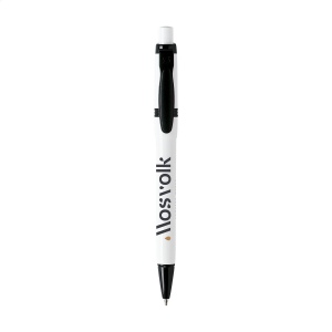 Stylo à encre bleue de la marque Stilolinea®, avec clip et pointe colorés