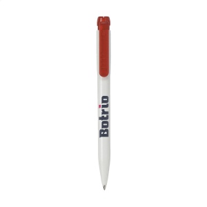 Stylo à encre bleue de la marque Stilolinea®, avec clip/bouton-poussoir colorés translucides