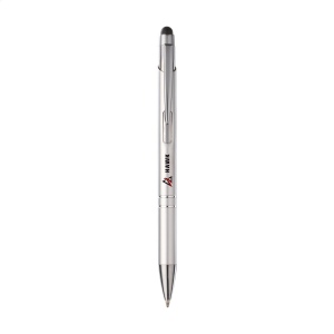 Stylo à encre bleue en aluminium avec embout/pointeur en caoutchouc pour écrans tactiles (comme iPhone/iPad), corps d'aspect métallique coloré mat et clip/bouton-poussoir en métal 11