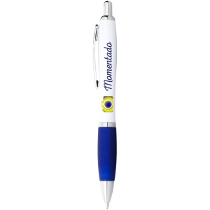 Stylo bille avec corps blanc et grip coloré Nash (encre bleue) 23