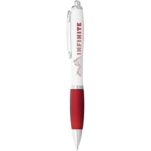 Stylo bille avec corps blanc et grip coloré Nash (encre bleue) 24