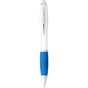 Stylo bille avec corps blanc et grip coloré Nash (encre bleue) 15