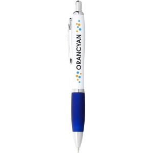 Stylo bille avec corps blanc et grip coloré Nash (encre bleue) 16