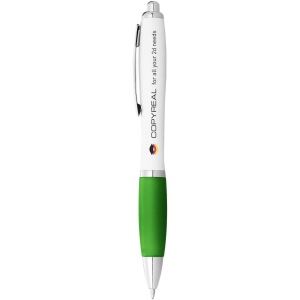 Stylo bille avec corps blanc et grip coloré Nash (encre bleue) 17