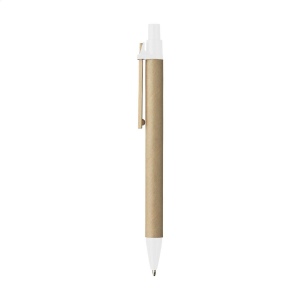 Stylo à encre bleue avec corps en carton certifié FSC Recycled, accents colorés et clip en bois 8