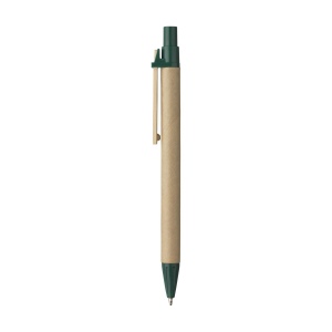 Stylo à encre bleue avec corps en carton certifié FSC Recycled, accents colorés et clip en bois 9