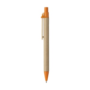 Stylo à encre bleue avec corps en carton certifié FSC Recycled, accents colorés et clip en bois 10
