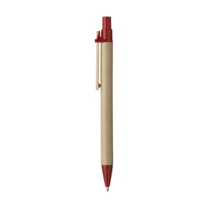 Stylo à encre bleue avec corps en carton certifié FSC Recycled, accents colorés et clip en bois 11