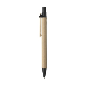 Stylo à encre bleue avec corps en carton certifié FSC Recycled, accents colorés et clip en bois 12