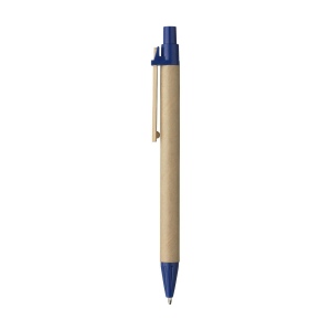 Stylo à encre bleue avec corps en carton certifié FSC Recycled, accents colorés et clip en bois 13