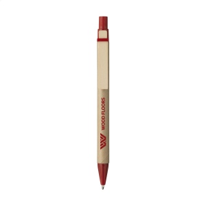 Stylo à encre bleue avec corps en carton certifié FSC Recycled, accents colorés et clip en bois 5