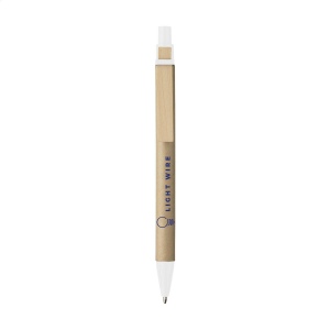 Stylo à encre bleue avec corps en carton certifié FSC Recycled, accents colorés et clip en bois 2