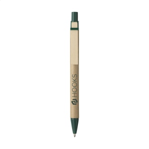 Stylo à encre bleue avec corps en carton certifié FSC Recycled, accents colorés et clip en bois 3