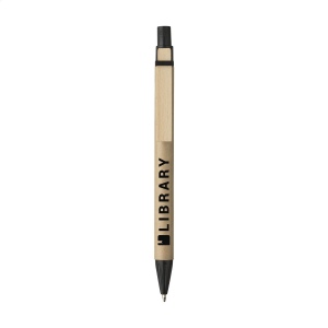 Stylo à encre bleue avec corps en carton certifié FSC Recycled, accents colorés et clip en bois 6