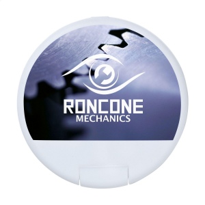 Boîte distributrice en plastique rond rempli d'environ 12 g (55 pcs) de bonbons sans sucre à la menthe 9