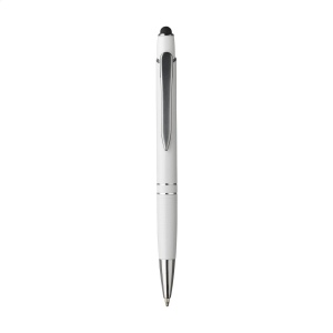 Stylo à encre bleue avec support en aluminium, finition argentée et clip en métal 6
