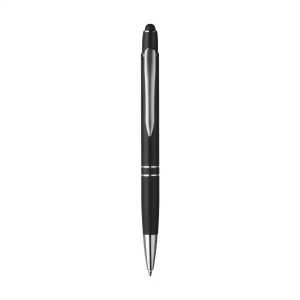 Stylo à encre bleue avec support en aluminium, finition argentée et clip en métal 7