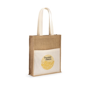 BRAGA. Sac en jute (240 g/m²) avec pochette 100% coton (140 gm²) 3
