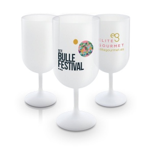 VERRE A PIED EN PLASTIQUE REUTILISABLE (PP) 18 cl RAS BORD