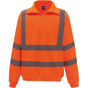 Sweat-shirt 1/4 zip haute visibilité 2
