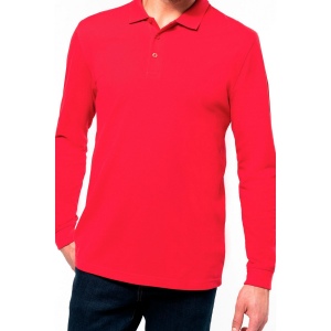 Polo piqué manches longues homme