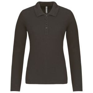 Polo piqué manches longues femme 4