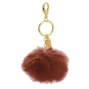 Porte-clés pompon imitation fourrure 3