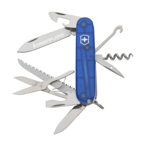 Couteau Suisse original de la marque Victorinox ligne Officiers avec poignée ABS, plaques intermédiaires en aluminium dur anodisé et des outils en acier recyclé à 100% 19