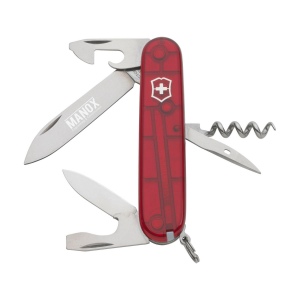 Couteau Suisse original de la marque Victorinox ligne Officiers avec poignée ABS, plaques intermédiaires en aluminium dur anodisé et des outils en acier recyclé à 100% 18