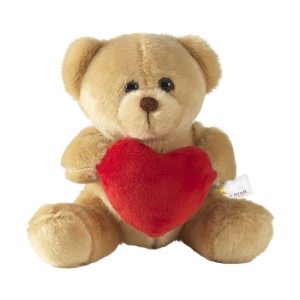 Ours en peluche avec coeur en peluche rouge et yeux en perles