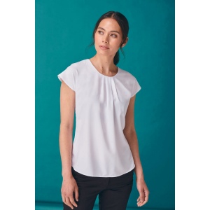 Top col plissé femme