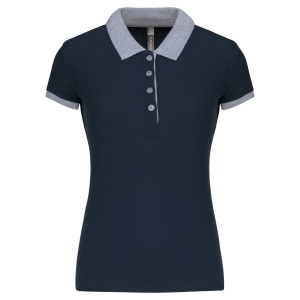 Polo piqué bicolore femme 4
