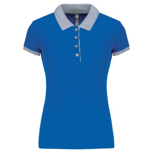 Polo piqué bicolore femme 3