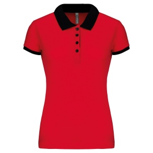 Polo piqué bicolore femme 5