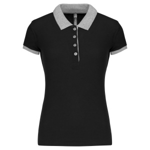 Polo piqué bicolore femme 2