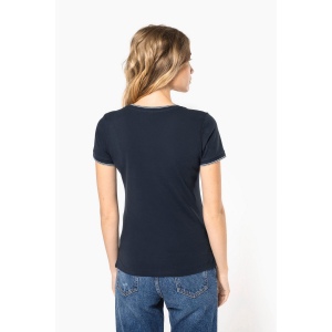 T-shirt maille piquée col V femme 8