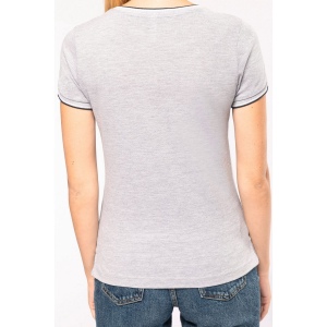 T-shirt maille piquée col V femme 17