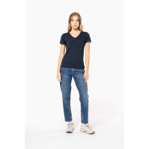 T-shirt maille piquée col V femme 13