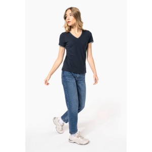 T-shirt maille piquée col V femme 15
