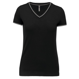 T-shirt maille piquée col V femme 6