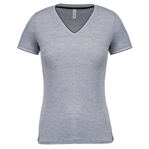 T-shirt maille piquée col V femme 3
