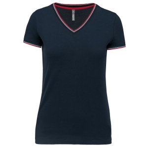 T-shirt maille piquée col V femme 7